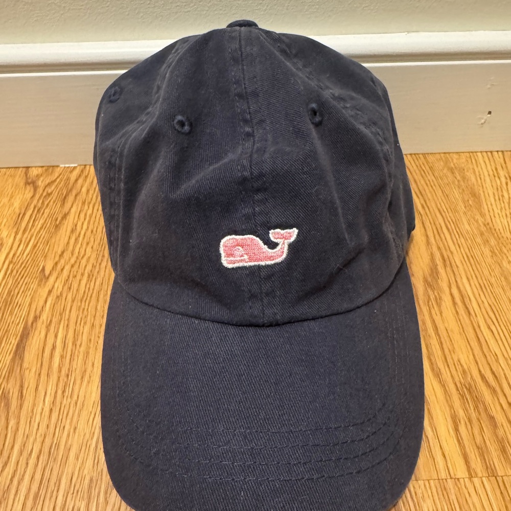 Adult Navy and Pink Vineyard Vines Baseball Hat